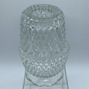 Vintage Indiana Glass Clear Diamond Point Fairy Lamp